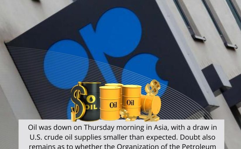 Oil was down on Thursday morning in Asia…www.Trademaxindia.com(c/w 8791335899)